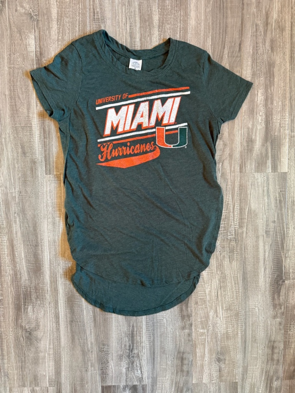 Rivalry Threads Miami Hurricanes Dark Green Graphic Tee - Women's